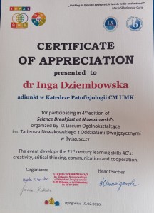 Wydział Farmaceutyczny CM UMK na IV Śniadaniu Naukowym u Nowakowskiego. Kliknij, aby powiększyć zdjęcie.